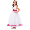 Grace Karin White Blue Sleeveless Blume verzierte Blumenmädchen Geburtstagsfeier Kleid 2 ~ 12 Jahre CL008936-5